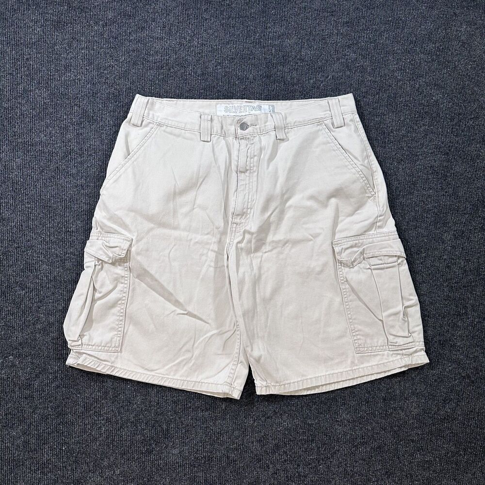 Vintage Y2K Levi's Silver Tab Khaki Cargo Shorts Mens Size 36